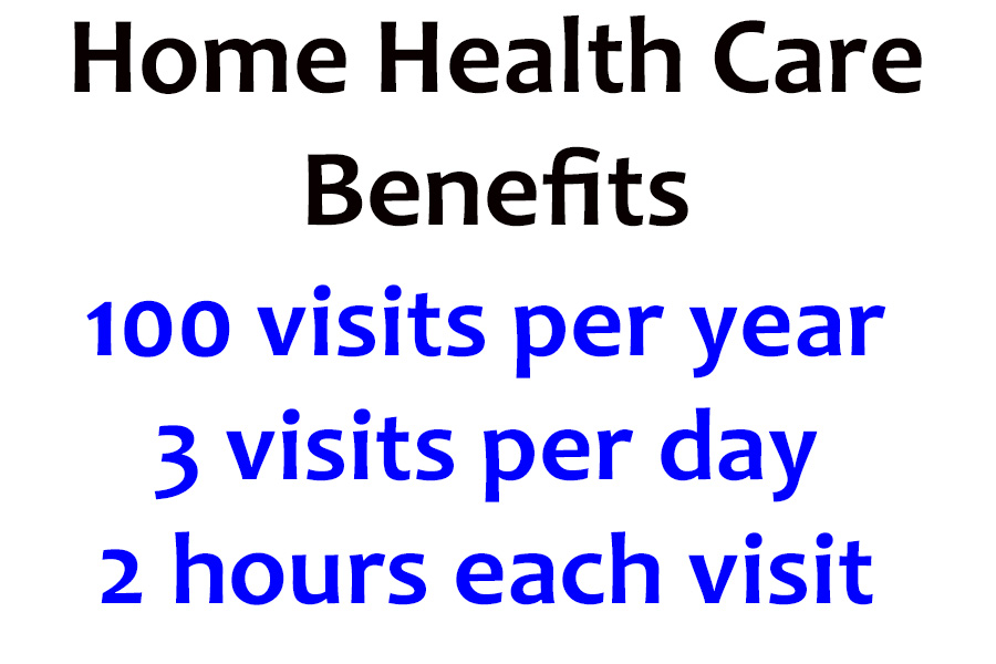 There is a limit to the number of home health care visits from all providers for the year.