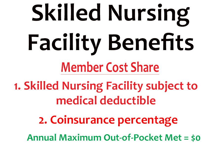 The skilled nursing benefit is subject to the medical deductible, then the plan member goes into coinsurance.