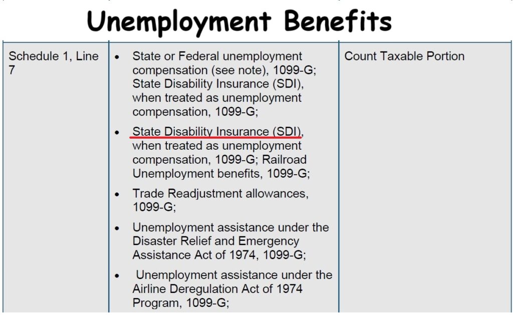 State Disability Insurance may be counted as income.