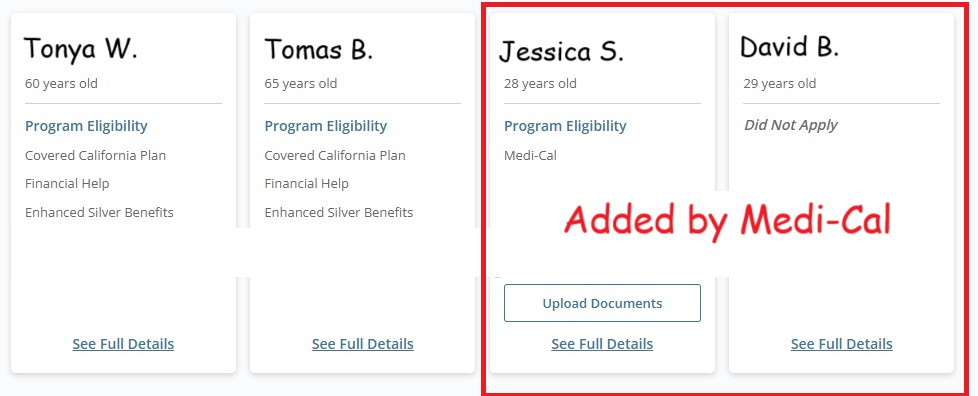 Medi-Cal erroneous adds household members who have years earlier left the family.