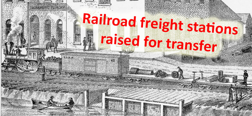 For the easy transfer of freight, stations would be elevated so the platform was at the height of the rail flatbed car. This is what we see with the Ashland Station.