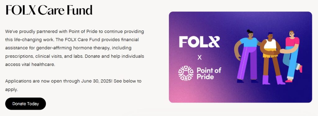 FOLX has established a fund to help pay for gender-affirming health care services for individuals who cannot afford them.