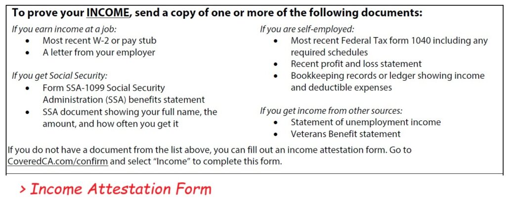 The income attestation form is good for self-employed people with fluctuation income.