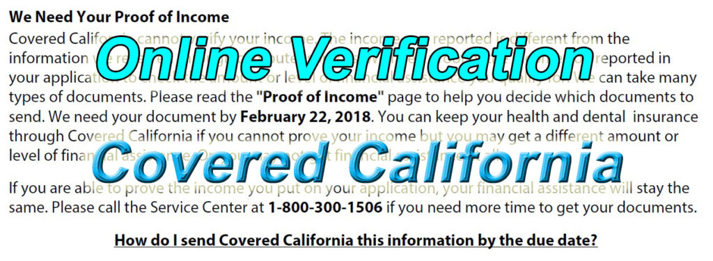 How to provide proof of income online for Covered California.