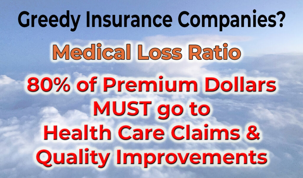 Medical Loss Ratio stipulates that 80% of premium dollars must be spent on health care claims.