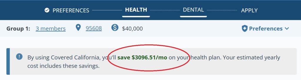 Health plan selection page will show total monthly subsidy.