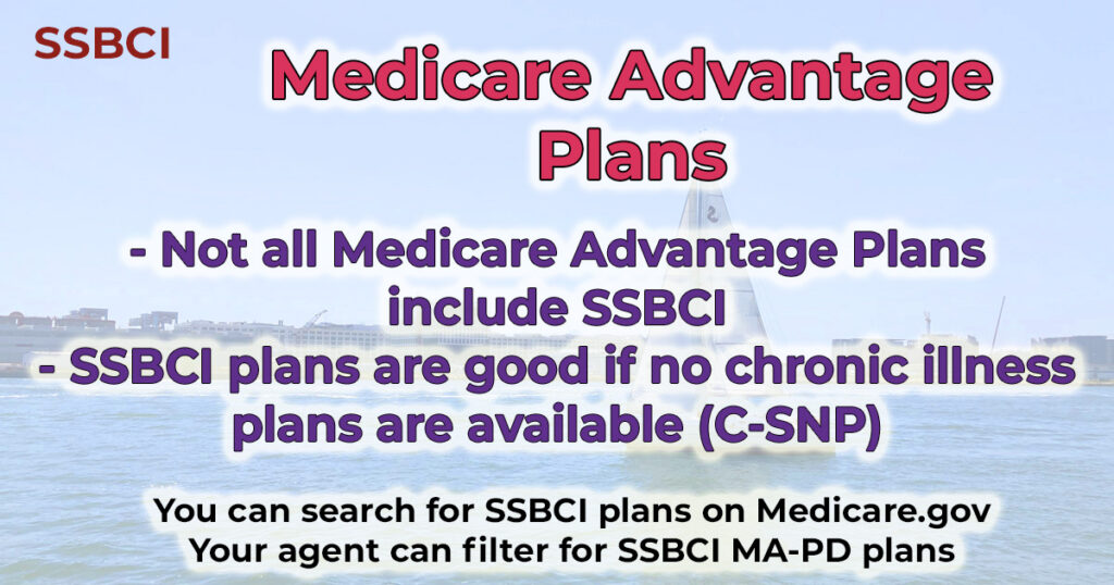 You can only get SSBCI through Medicare Advantage plans.