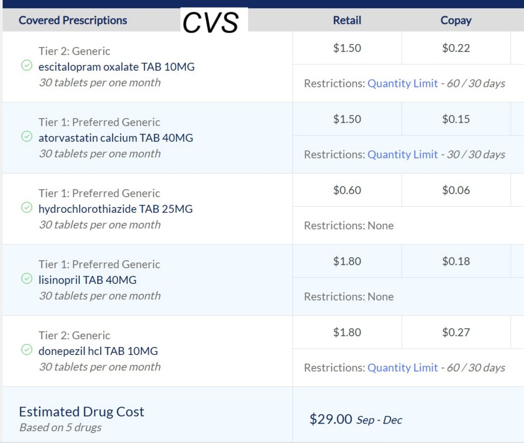 One drug plan may have your pharmacy as preferred with lower drug prices.