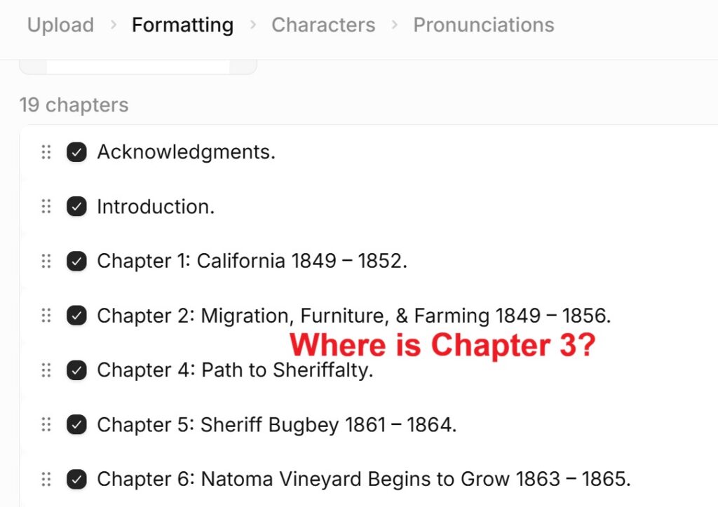 Text needs to be properly formatted for upload.