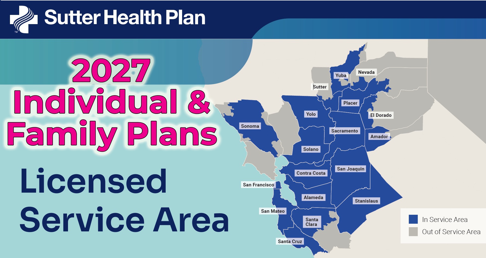 Individual and Family Plans from Sutter, 2027.
